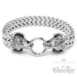 Widder Armband mit Ringverschluss Edelstahl Fuchsschwanz-Armkette silber Sternzeichen