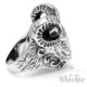 Detaillierter Widder Ring aus massivem Edelstahl silber Sternzeichen Herren Schmuck