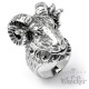 Detaillierter Widder Ring aus massivem Edelstahl silber Sternzeichen Herren Schmuck