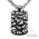 XL Edelstahl Herren Anhänger DogTag Totenkopf silber schwarz + Königskette Biker