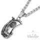Wikinger-Schiff Kettenanhänger aus Edelstahl Valknut Drachenschiff mit Halskette