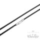 Schwarzes Lederband echt Leder Halsband Halskette geflochten 40cm bis 65cm, 4mm dünn