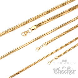 Besondere Edelstahl Herren Panzerkette zweifach Halskette Königskette gold 60cm