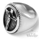 Ring mit Kreuz & Jesus silber aus massivem Edelstahl 316L Christliches Herren Geschenk