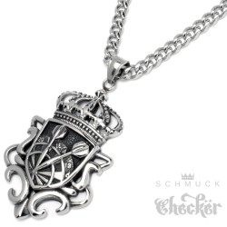 Edelstahl hochwertiger Herren Anhänger Löwe Lion groß silber + 60cm Panzerkette