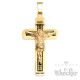 Goldener Herren Kreuz-Anhänger aus Edelstahl Jesus Kreuz mit Panzerkette Geschenk