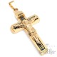 Goldener Herren Kreuz-Anhänger aus Edelstahl Jesus Kreuz mit Panzerkette Geschenk