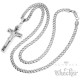 Herren Kreuz-Anhänger silber & gold aus Edelstahl Jesus Kreuz mit Kette Geschenk