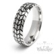 Herren-Ring mit Reifenprofil Edelstahlring silber poliert Reifen Biker Geschenkidee