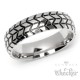 Herren-Ring mit Reifenprofil Edelstahlring silber poliert Reifen Biker Geschenkidee