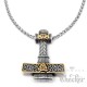 Mjölnir mit goldenem Valknut und Zopfkette Wikingerschmuck aus Edelstahl Geschenk