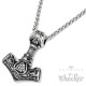 Thors Hammer Mjölnir verziert mit Valknut Edelstahl Wikingerschmuck Männer Geschenk