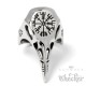 Nordischer Ring Rabenschädel mit Vegvisir mystischer Runenkompass Seidr Schmuck