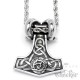 Massiver Thor Hammer aus Edelstahl mit Widder Schädel und 60cm Kordelkette Mjölnir Kette