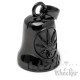 Hanfblatt Schwarze Bikerbell aus Edelstahl Weed Marihuana Glücksglöckchen Geschenk