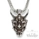 Halskette mir japanischem Oni Dämon Teufel Geist Edelstahl Maske Tattoo-Schmuck