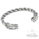 Wikinger Armreif Wolf-Motiv aus gedrehtem Edelstahl verzierter Herren Armschmuck