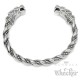 Wikinger Armreif Wolf-Motiv aus gedrehtem Edelstahl verzierter Herren Armschmuck