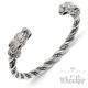 Wikinger Armreif Wolf-Motiv aus gedrehtem Edelstahl verzierter Herren Armschmuck