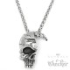 Totenkopf-Anhänger gebrochener Half Skull aus Edelstahl mit passender Halskette