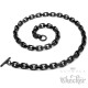 Schwarzes Armband + Halskette Set aus Edelstahl massive Ankerkette Knebelverschluss