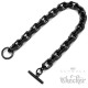 Schwarzes Armband + Halskette Set aus Edelstahl massive Ankerkette Knebelverschluss