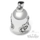 Motorrad Biker-Bell aus Edelstahl mit Chopper Bobber Glücksglocke silber poliert