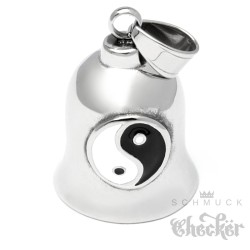 Yin & Yang Bikerbell aus poliertem Edelstahl Glücksbringer Glocke für Motorradfahrer