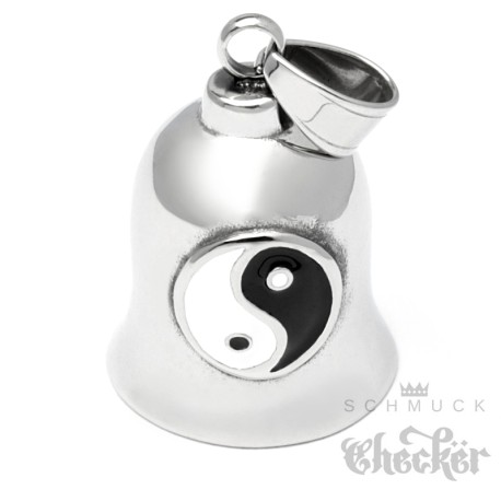 Yin & Yang Bikerbell aus poliertem Edelstahl Glücksbringer Glocke für Motorradfahrer
