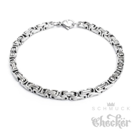 Edelstahl Herren Armband Königskette Königsarmband silber dünn dick Hiphop Biker