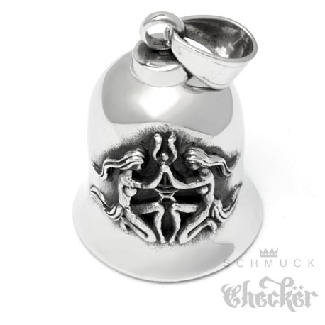 Zwilling Biker-Bell aus Edelstahl Sternzeichen Glücksbringer Motorrad-Glocke