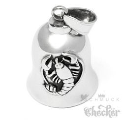 Krebs Biker-Bell aus Edelstahl Sternzeichen Glücksbringer Glocke Hummer Geschenk
