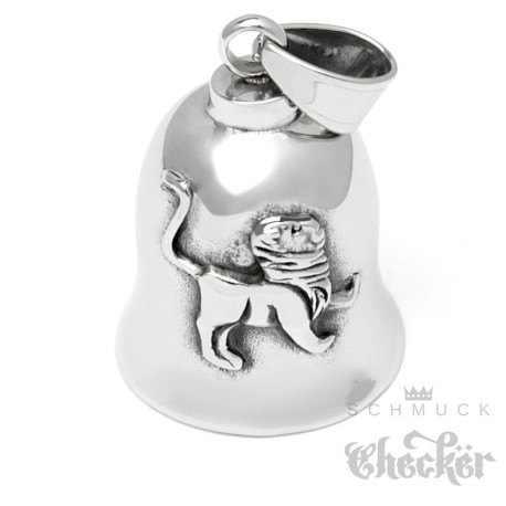 Löwe Biker-Bell aus Edelstahl Sternzeichen Glücksbringer Motorrad-Glocke Horoskop