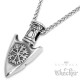 Odins Speerspitze mit Valknut und Vegvisir aus Edelstahl Speer Anhänger mit Kette