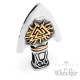 Odins Speer mit Valknut & Vegvisir Silber & Gold aus Edelstahl Speerspitze mit Kette