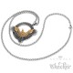 Verziertes Vogel-Amulett silber & gold aus Edelstahl Wikingerschmuck Kettenanhänger