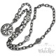 Wikinger-Kette mit Vegvisir in rustikalem Grau Edelstahl Ankerkette mit Details