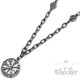 Wikinger-Kette mit Vegvisir in rustikalem Grau Edelstahl Ankerkette mit Details