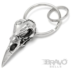 Rabenschädel Schlüsselanhänger 3D Vogel-Schädel Wikinger Schamane Hexe Rabe