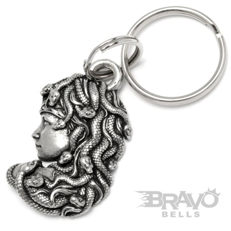 Medusa mit Schlangen-Haar Schlüsselanhänger mit Schlüsselring made in the USA