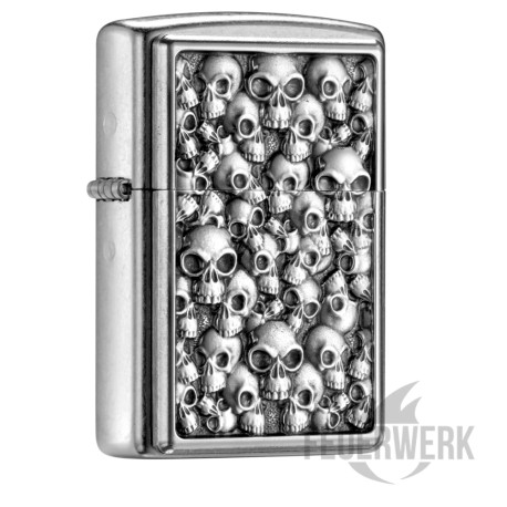 Original Zippo mit Totenköpfen Skull Benzinfeuerzeug Schädel Feuerzeug Geschenk
