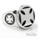 Eisernes Kreuz Ring aus Edelstahl silber poliert Siegelring mit 3 Eisernen Kreuzen