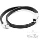 Echt Leder Wickelarmband Herren Lederarmband schwarz Edelstahl schlicht Biker