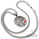 Halskette mit Tempelritter Motiv aus massivem Edelstahl silber mit rotem Tatzenkreuz