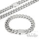 Männer-Schmuckset Panzerkette aus massivem Edelstahl silber poliert Kette + Armband