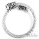 Edelstahl Armreif Herren Armband Tiger Bikerschmuck Geschenk Stahlseil flexibel