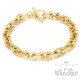 Goldenes Armband + Halskette Set aus Edelstahl massive Ankerkette Knebelverschluss