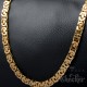 Breite Goldkette Byzantiner Königskette Männer Schmuck Edelstahl vergoldet flach