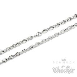 Edelstahl Kette XL Königskette Byzantiner Halskette breit silber Biker Hiphop