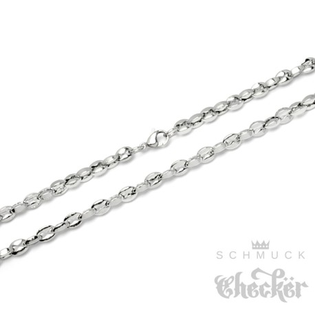 Edelstahl Kette XL Königskette Byzantiner Halskette breit silber Biker Hiphop